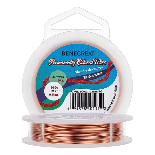 BENECREAT fil cuivre bijoux 0,5 mm 30 m cuivre