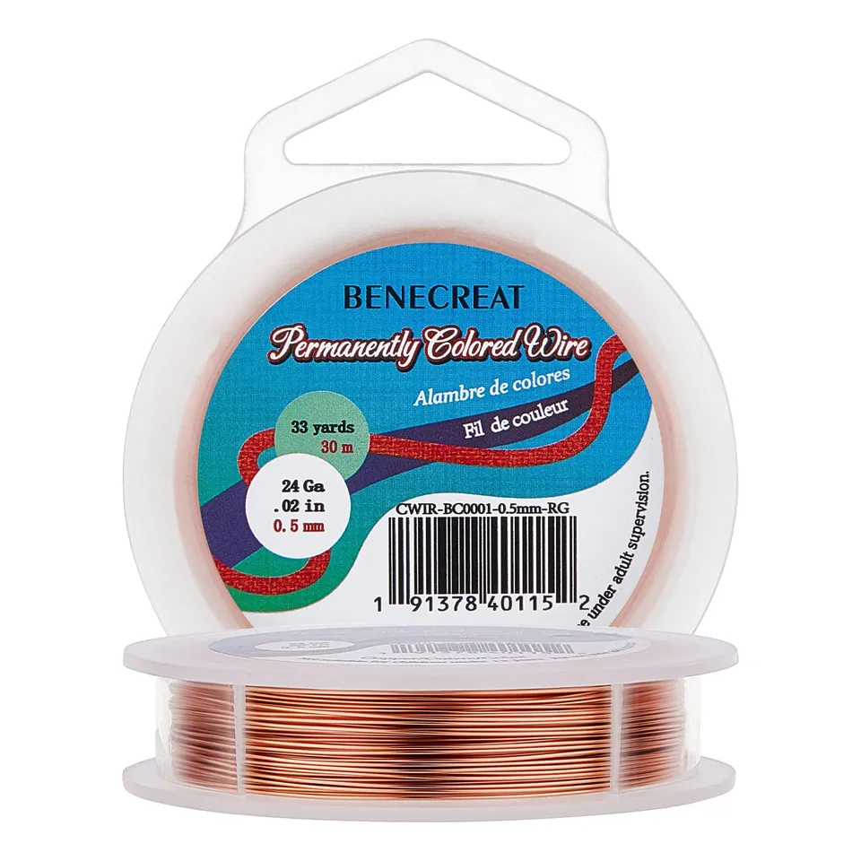BENECREAT fil cuivre bijoux 0,5 mm 30 m cuivre