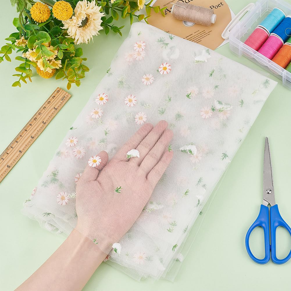 BENECREAT Dentelle Organza Marguerite 126cm 1,8m