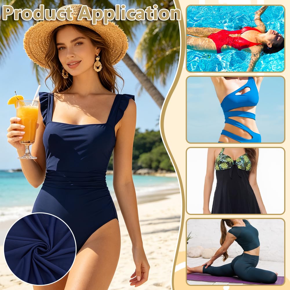 BENECREAT Tissu nylon spandex bleu marine 150 cm x 0,91 m