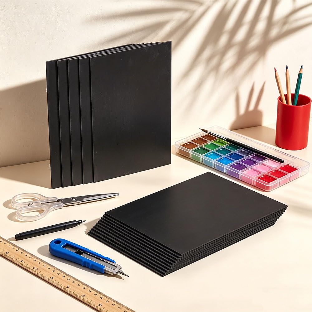 BENECREAT feuilles mousse PVC noires 30x20cm lot 15