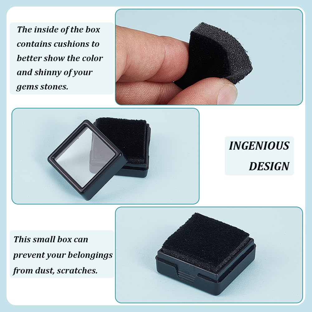 BENECREAT Boîte présentation bijoux 36 pcs 2,4 cm transparent