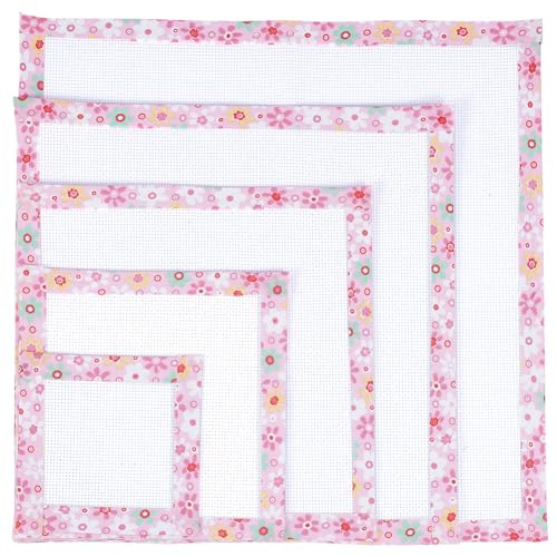 BENECREAT tissu Aida coton 14 count lot 5 bord rose