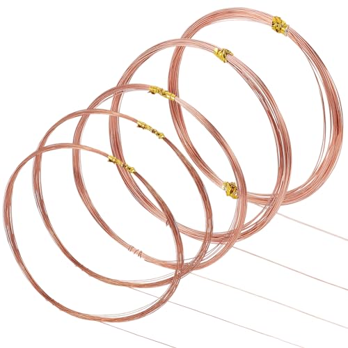 BENECREAT Fil Cuivre Nu Bijoux Rouge-Brun 4x10m 0,2-0,5 mm