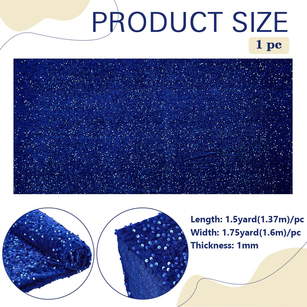 BENECREAT Tissu Velours Séquin Bleu 1,37m Costume Fête