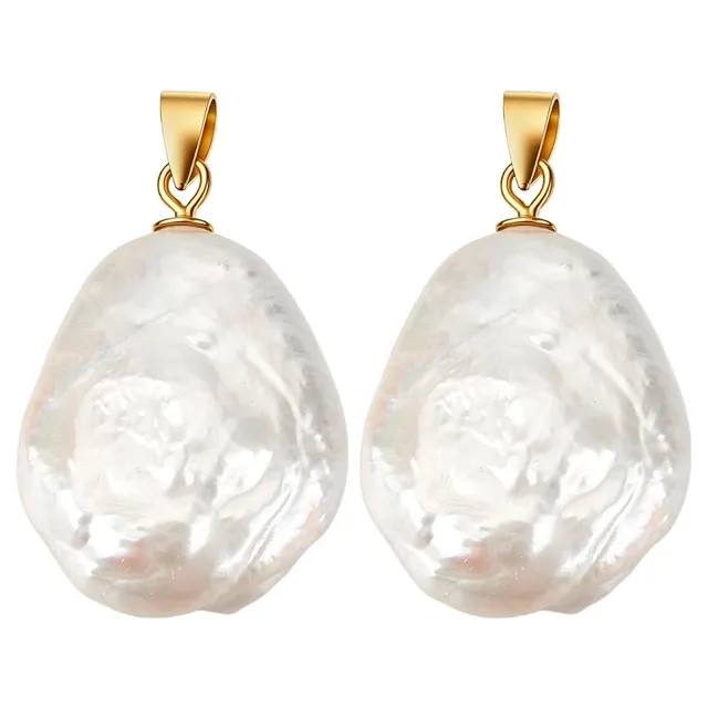BENECREAT Pendentifs perles baroques nacre 23mm lot 2