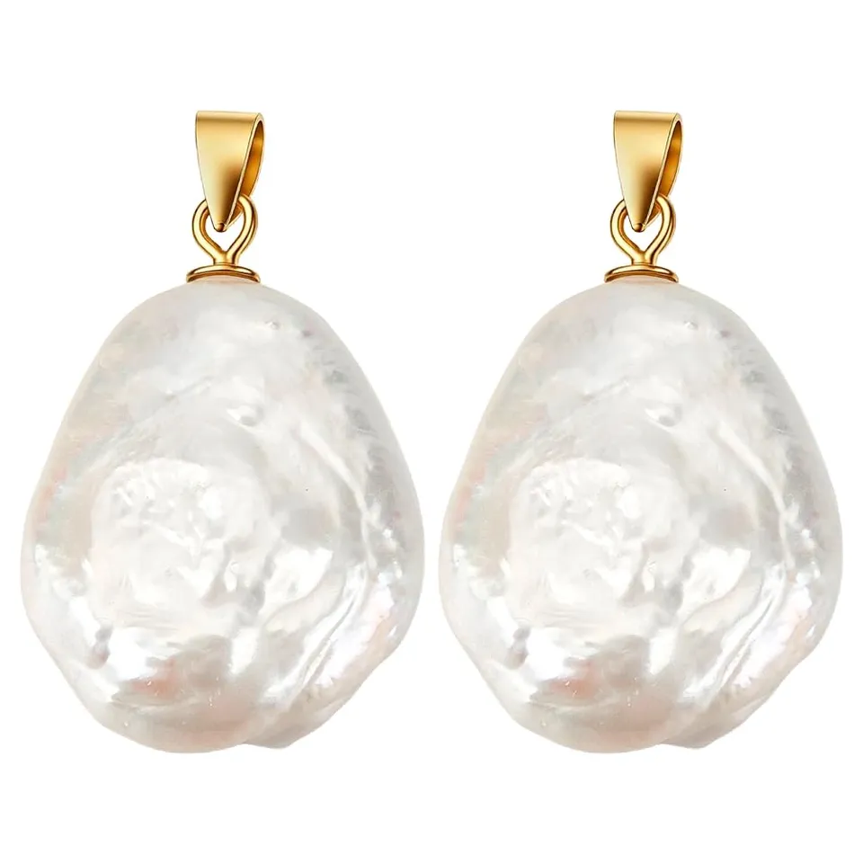 BENECREAT Pendentifs perles baroques nacre 23mm lot 2