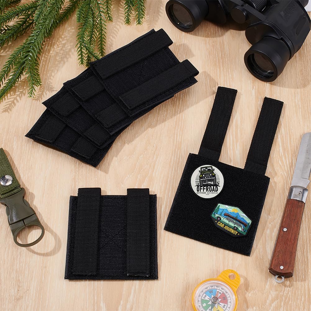 BENECREAT panneau patch tactique MOLLE noir 6 pcs 110mm