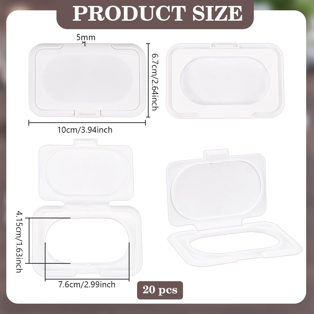 BENECREAT Couvercle Lingettes Rabattable Blanc Lot 20