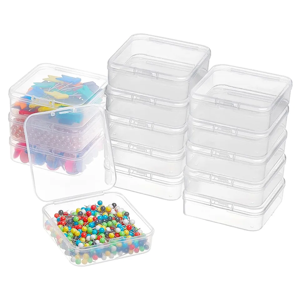 Benecreat Boîte Carrée Plastique 6,4 cm Lot 18 Transparent