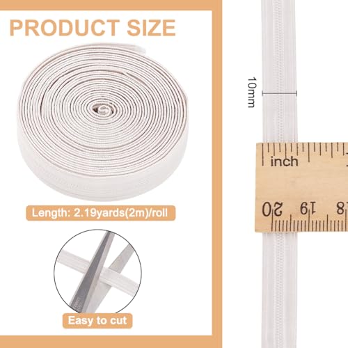 BENECREAT Ruban Tressé Militaire Argenté 10mm 2 Mètres