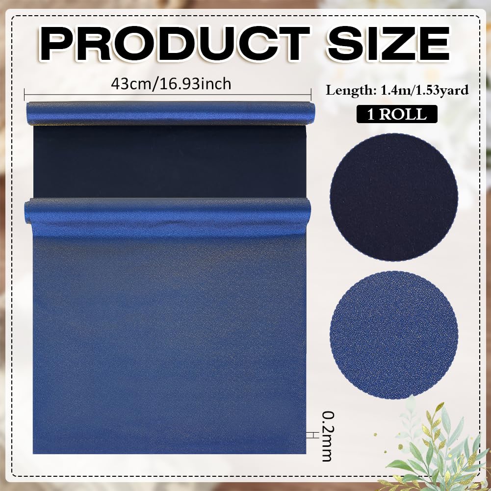 BENECREAT Toile reliure polyester bleu foncé 140x43cm pailleté