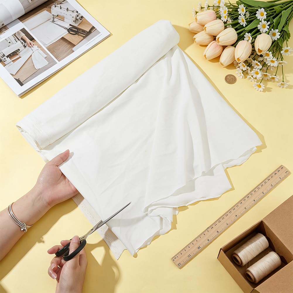 BENECREAT Tissu nylon spandex blanc 150 cm x 0,91 m