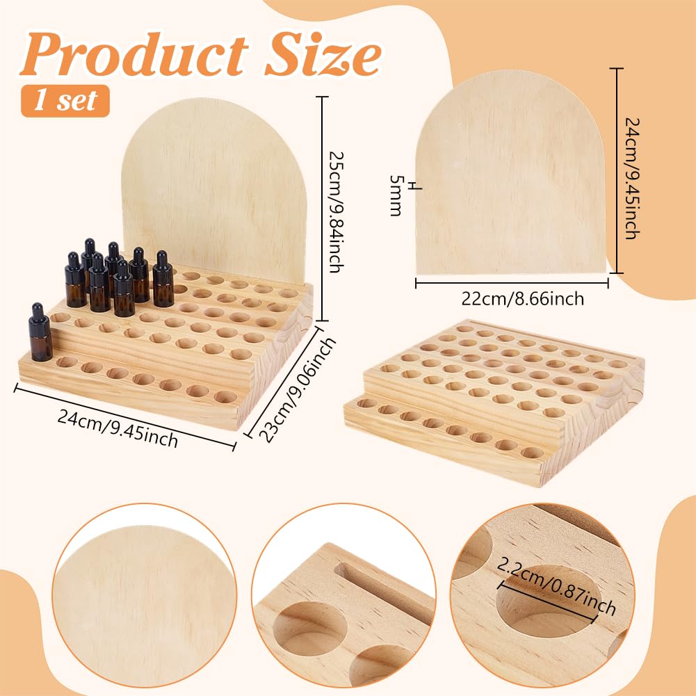 BENECREAT présentoir bois huiles essentielles 22mm 48 flacons