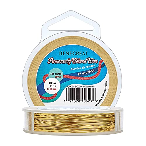 BENECREAT Fil Cuivre Doré Bijoux 0,25mm 150m