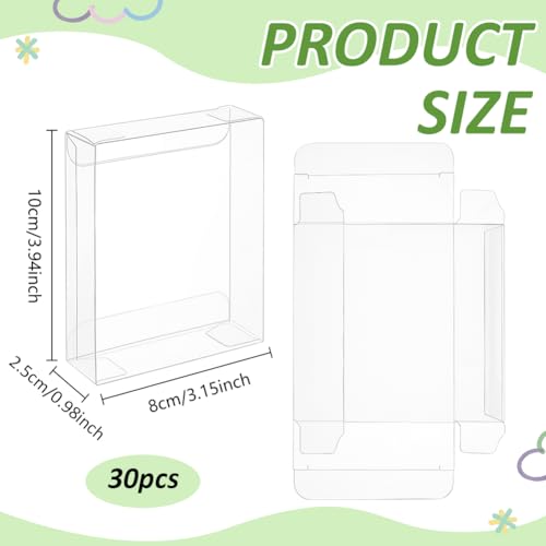 BENECREAT boîte cadeau transparente PVC 18x10x2,5 cm lot de 30