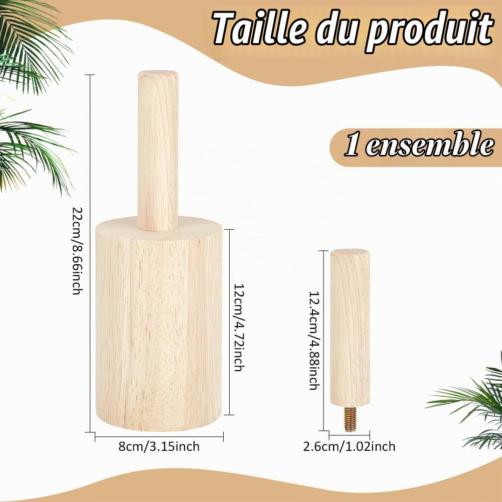 BENECREAT Moule Poterie Tasse 12x8 cm Outil Bois