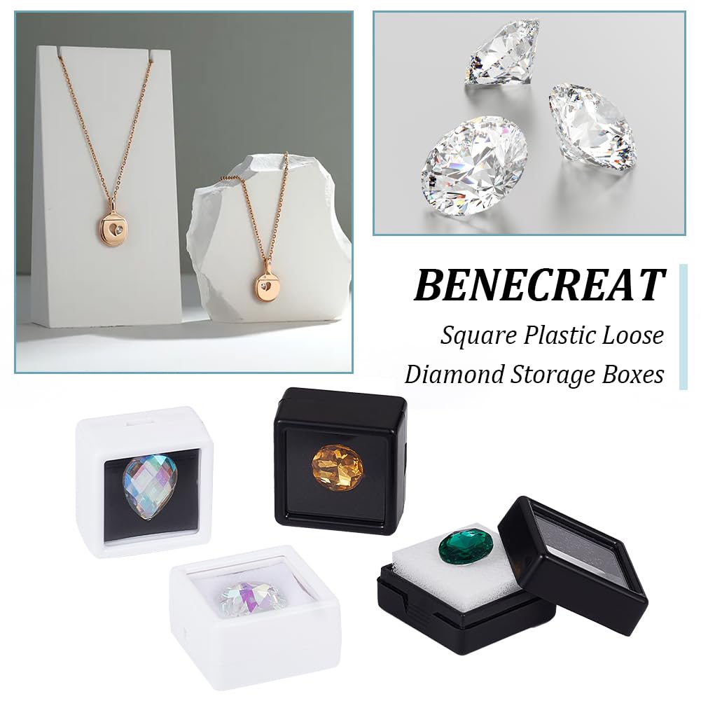 BENECREAT Boîte présentation bijoux 36 pcs 2,4 cm transparent