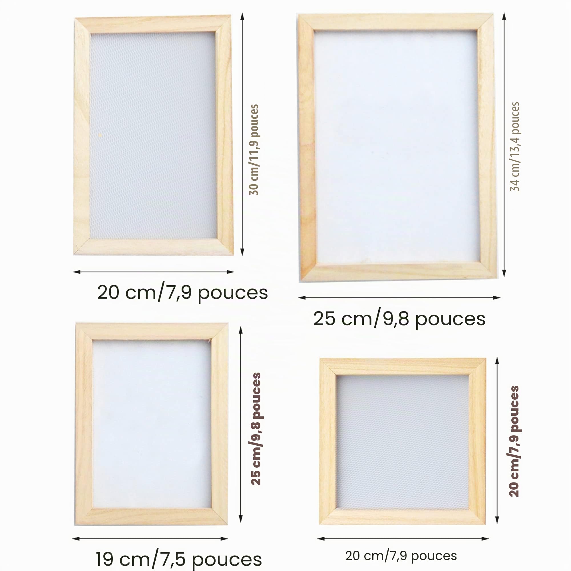 Cayway Kit Fabrication Papier 4 Cadres Bois Fleurs