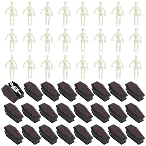 BENECREAT mini squelette cercueil noir 32 sets