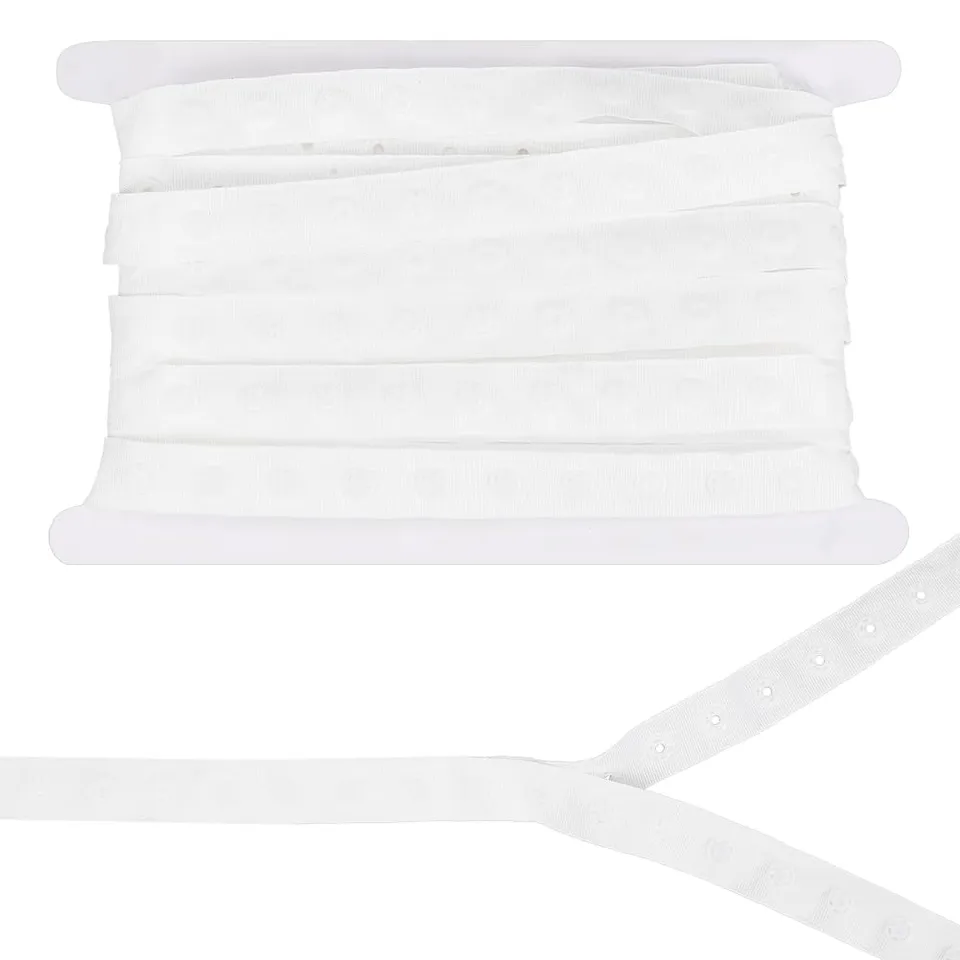 BENECREAT ruban boutons-pression blanc 4,57m 18mm