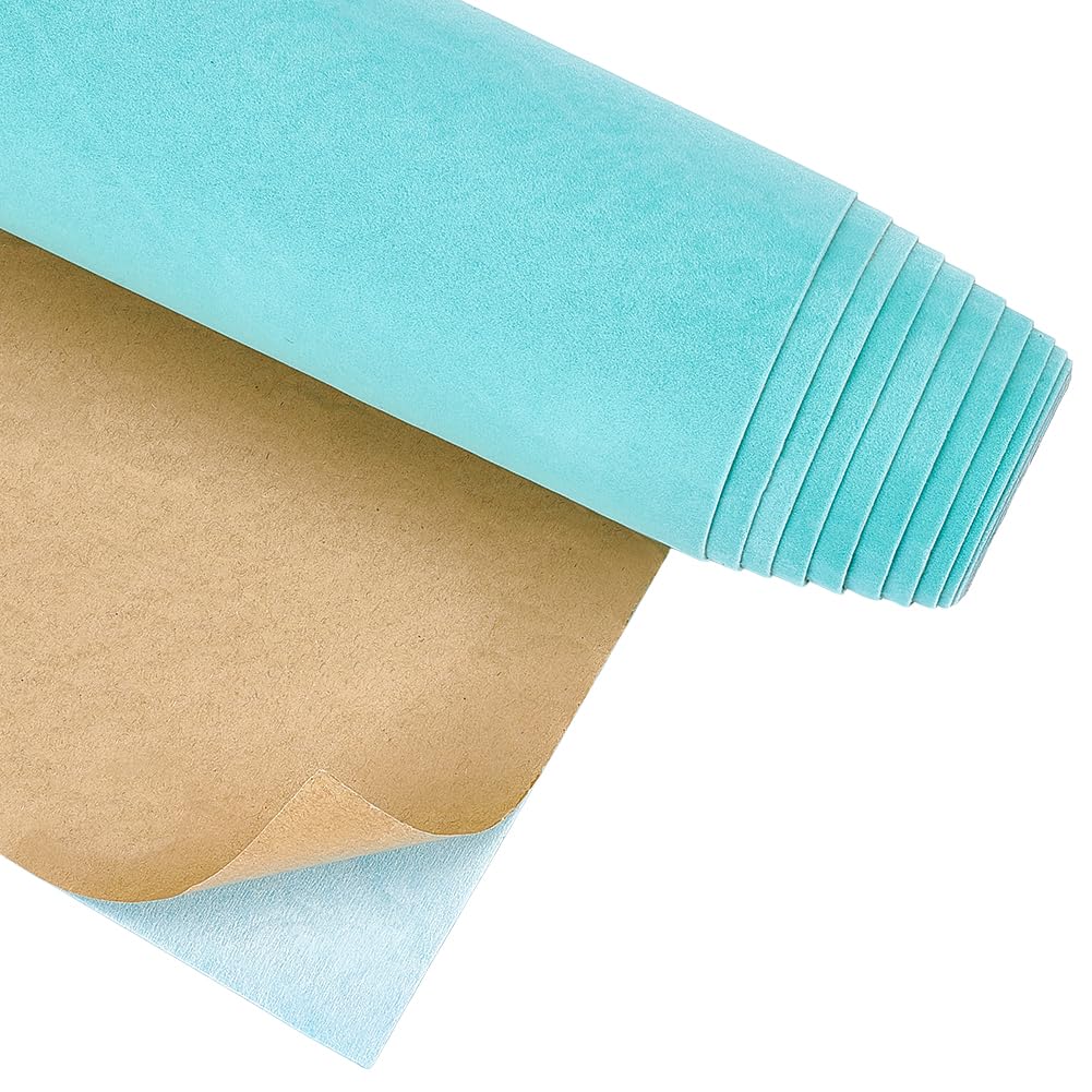 BENECREAT Tissu Velours Autocollant Indigo 4m x 25cm