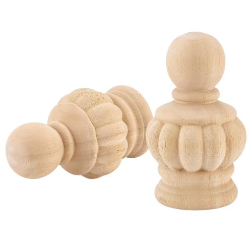 BENECREAT Embouts poteau bois hêtre 130x78,5mm lot 4 brut