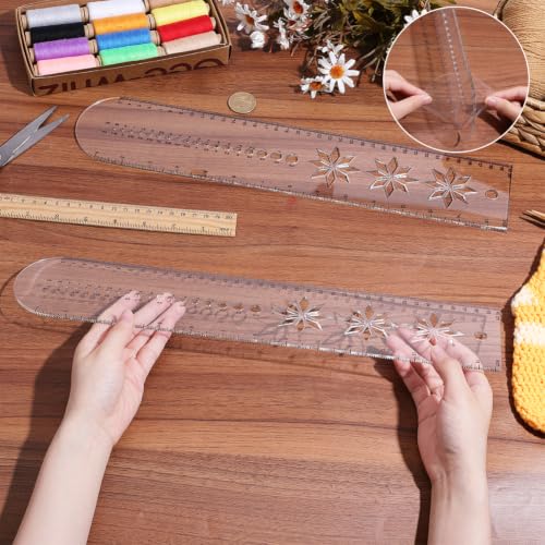 BENECREAT Règle chaussette acrylique 40cm transparent lot de 2