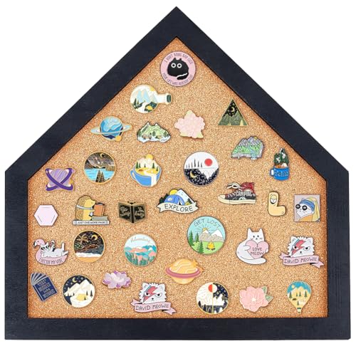 BENECREAT tableau liège maison 30x30 cm broches