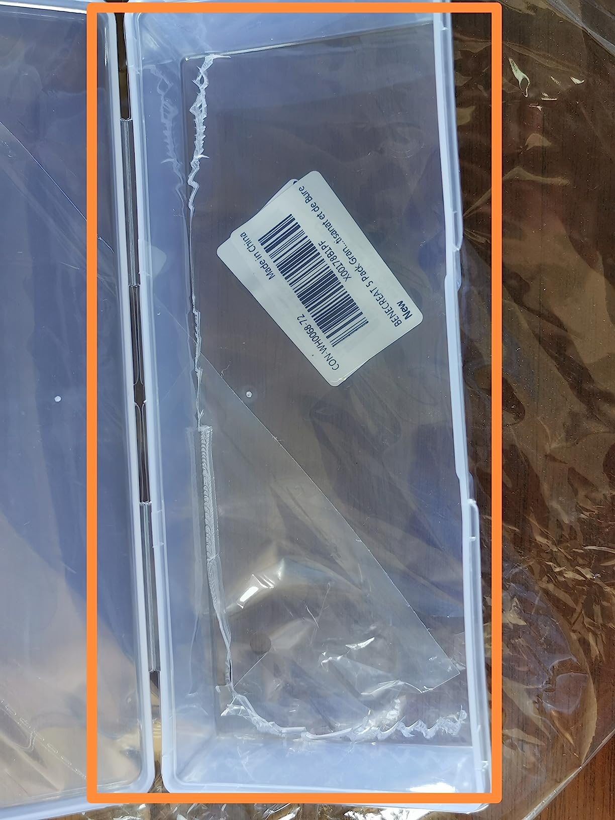 BENECREAT lot 5 boîtes rangement plastique transparentes 19 cm