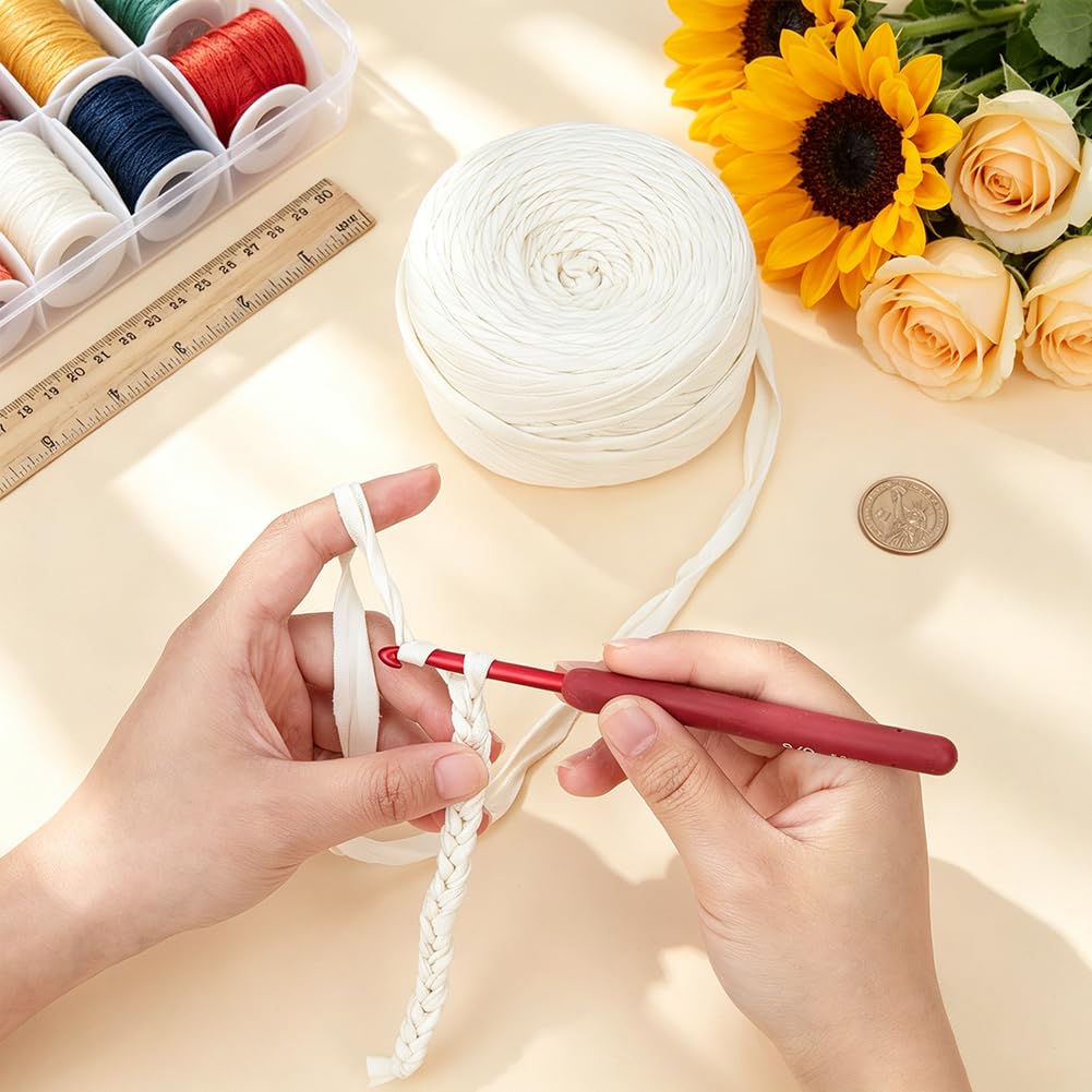 BENECREAT fil similicuir plat 15mm blanc 90m crochet