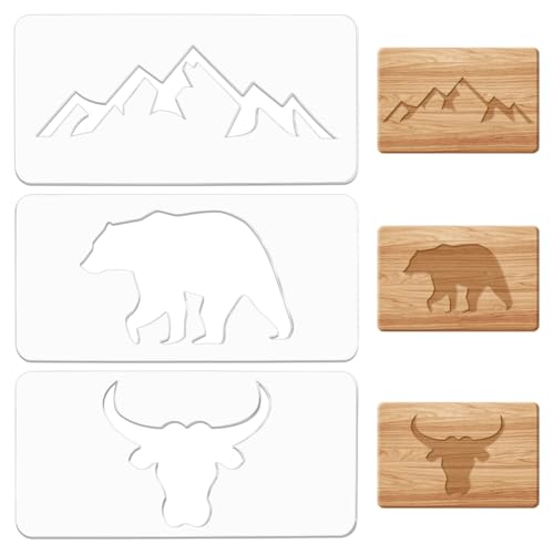 BENECREAT Gabarits Incrustation Montagne Ours 300x127mm Lot 3