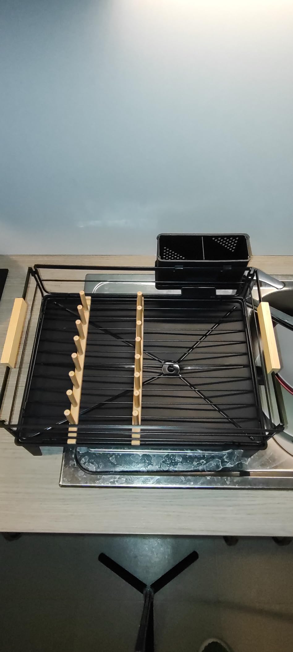 JYPS égouttoir vaisselle inox noir à drainage auto