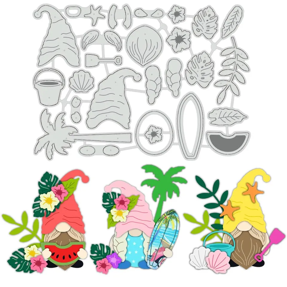BENECREAT Dies Gnome Été Tropical Scrapbooking 12x16,8 cm