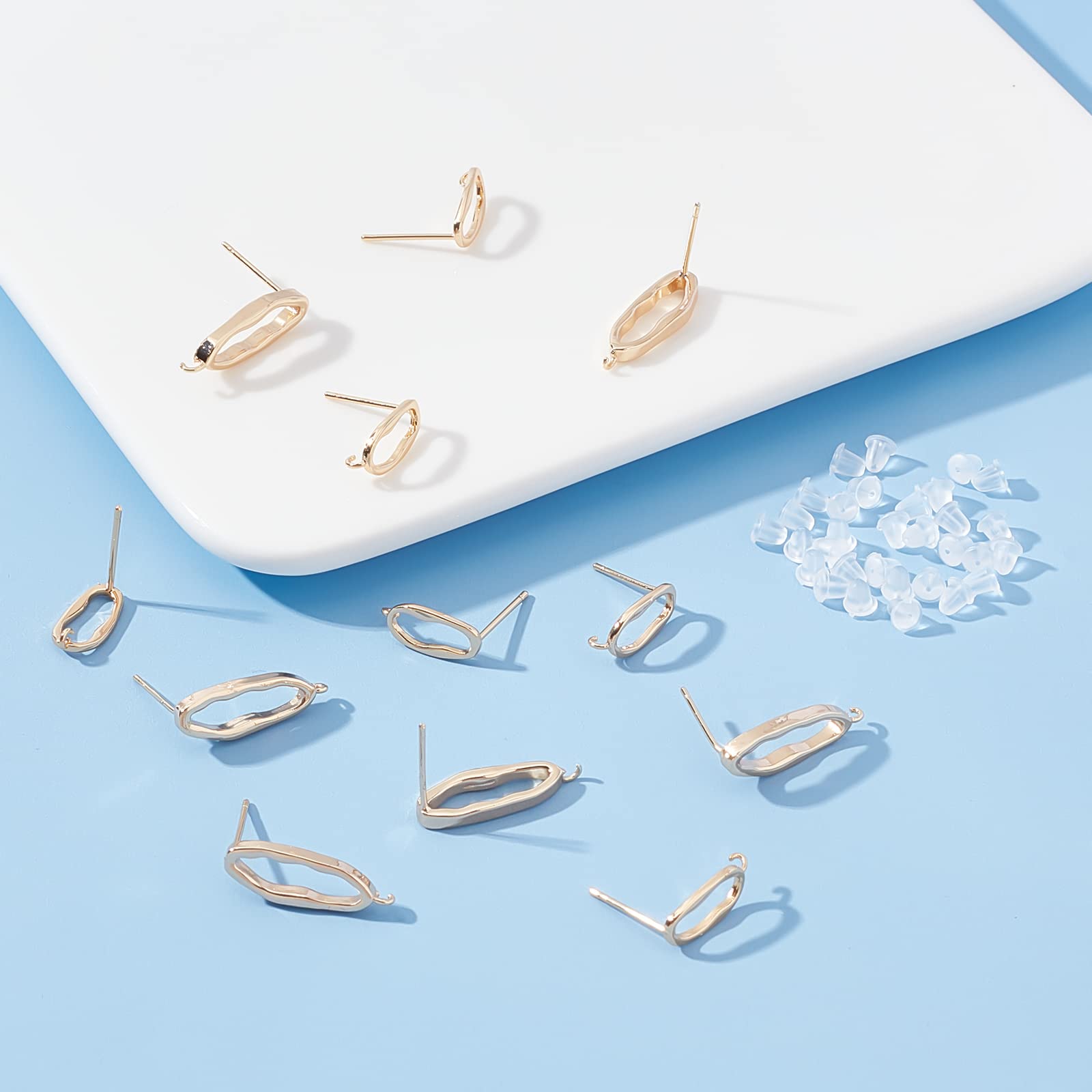 BENECREAT clous oreilles ovales dorés 18K 12 pcs