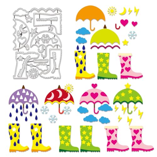 BENECREAT Dies Découpe Bottes Parapluie Soleil Flocons 0,8mm