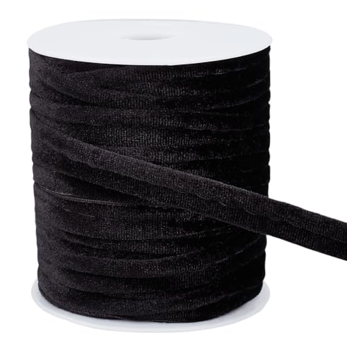 BENECREAT biais passepoil velours noir 12mm 16,4m