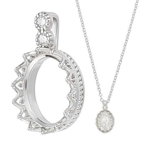 BENECREAT Pendentif Couronne Support Cabochon Ovale Argent 925
