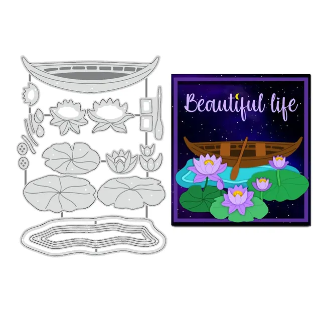 BENECREAT Lotus dies de découpe scrapbooking 10x13,3cm