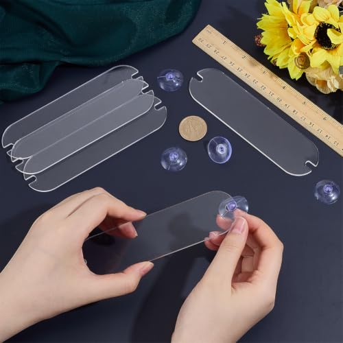 BENECREAT Support Transpondeur Pare-brise Acrylique 6pcs ovale