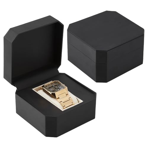 BENECREAT Coffret Montre Cuir PU Noir Lot de 2 Coussin