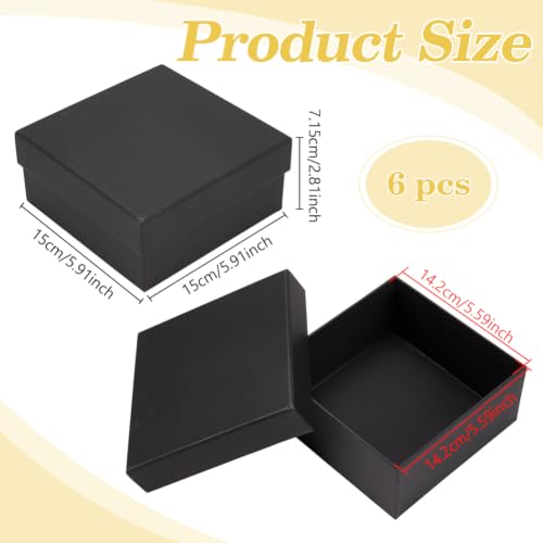 BENECREAT boîte bijoux papier noir 6 pcs 15x15 cm rigide