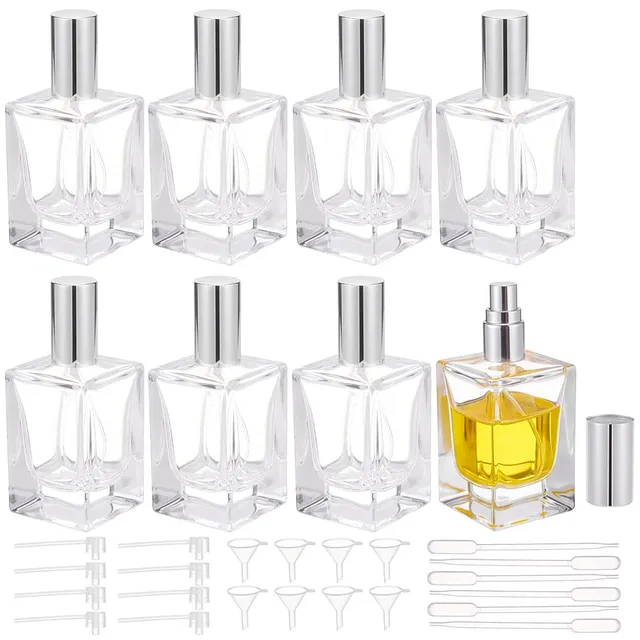 BENECREAT 8 flacons parfum verre 30ml platine rechargeables