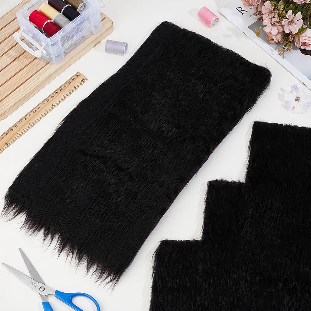 BENECREAT tissu fausse fourrure noir 0,46 x 1,6 m