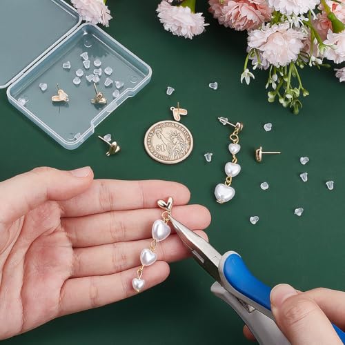 BENECREAT Boucles Oreilles Tige Cœur Doré 9x8,5mm 4 Paires
