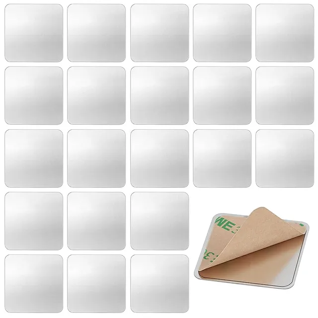 BENECREAT plaques métal adhésives 30x30 mm lot 200 inox