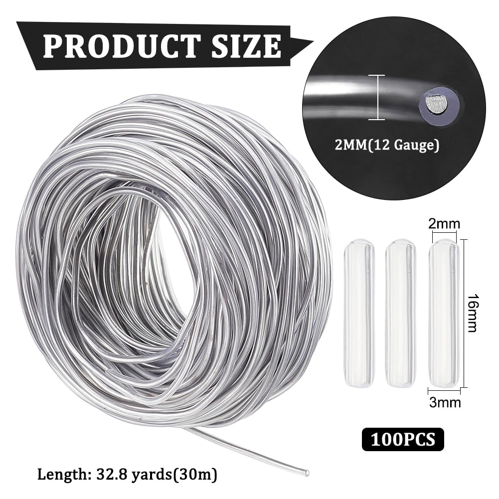 BENECREAT Fil aluminium platine 2 mm 30 m manchons