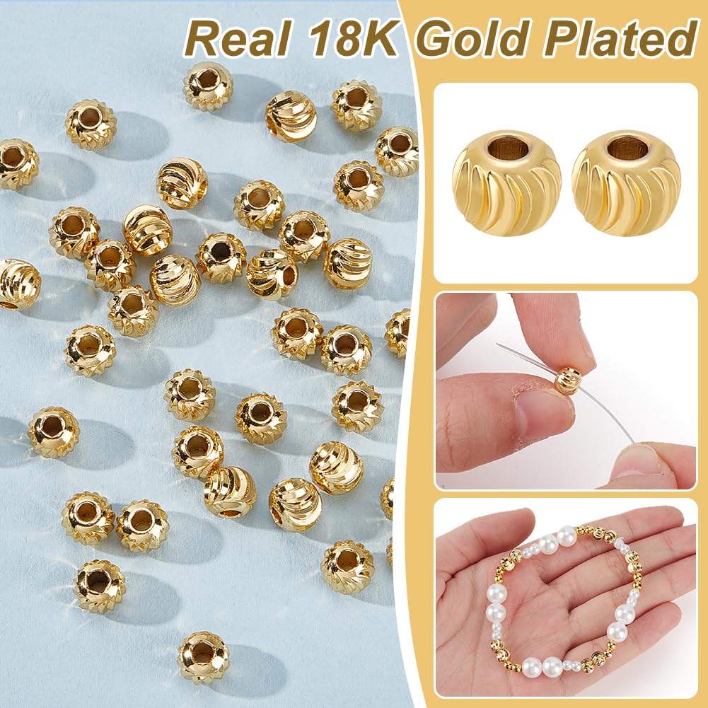 BENECREAT perles intercalaires dorées 6x5 mm x180