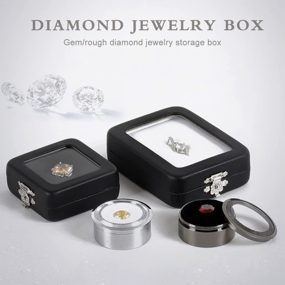BENECREAT Boîte Bijoux Ronde Alliage Argent 3,25cm Velours