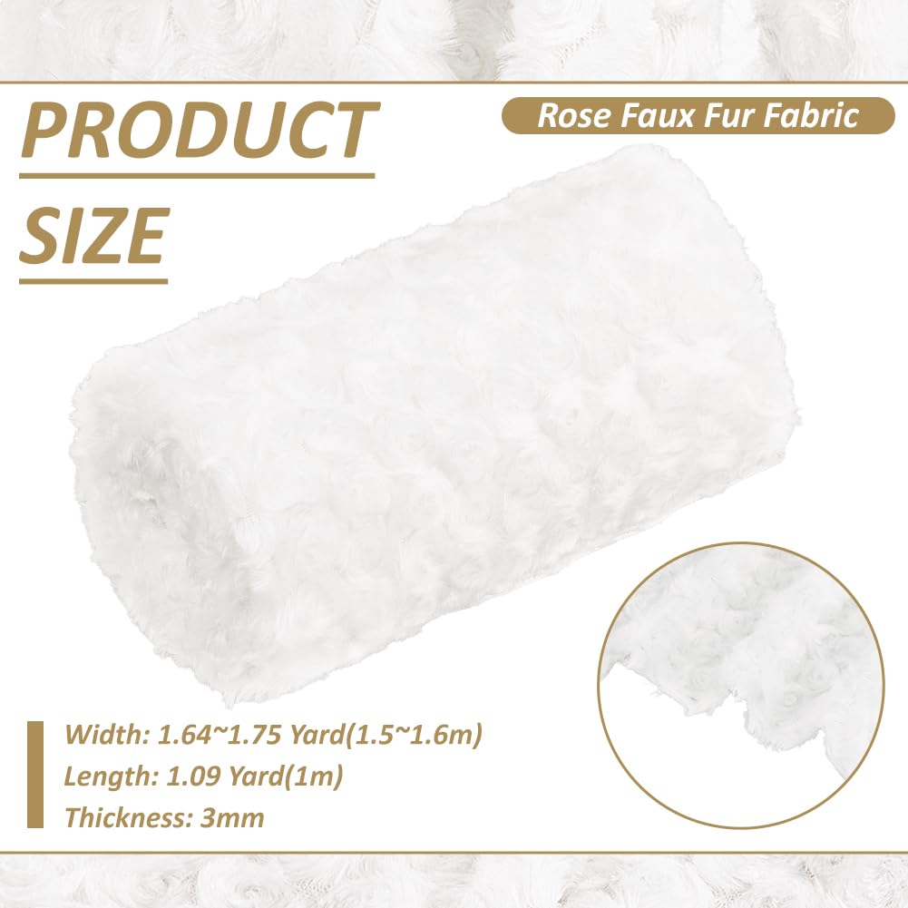 BENECREAT tissu fausse fourrure 150x100cm blanc doux 3mm